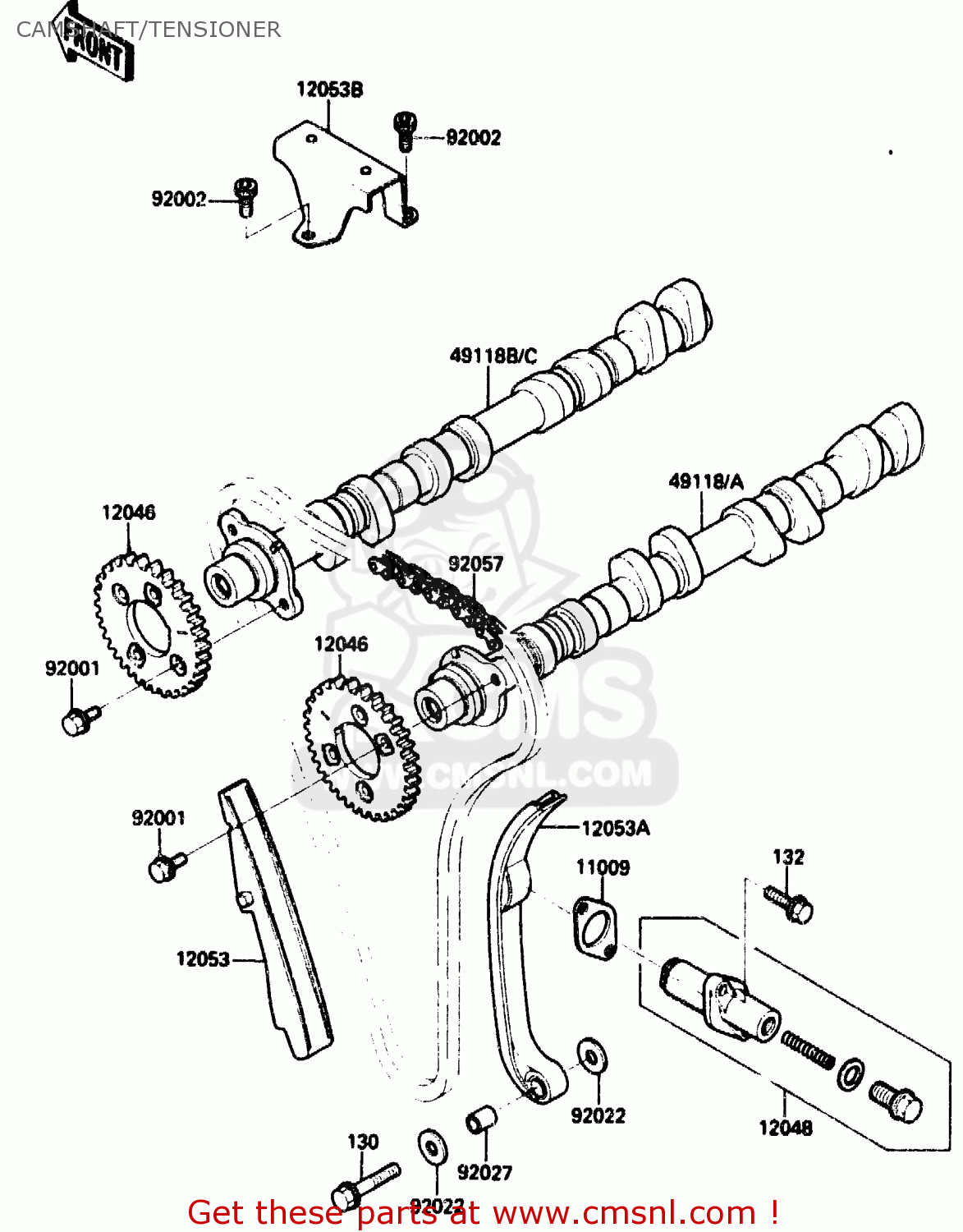 CAMSHAFT/TENSIONER ZX1000B2 1989 EUROPE UK FR AR GR IT NR SD