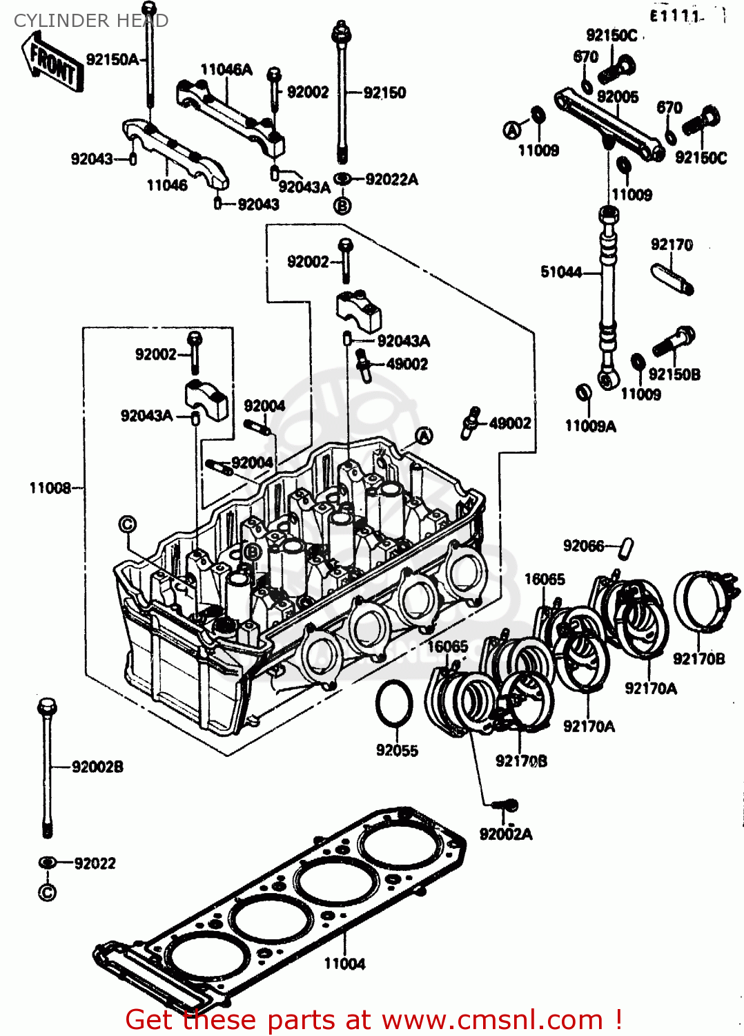 CYLINDER HEAD ZX1000B2 1989 EUROPE UK FR AR GR IT NR SD