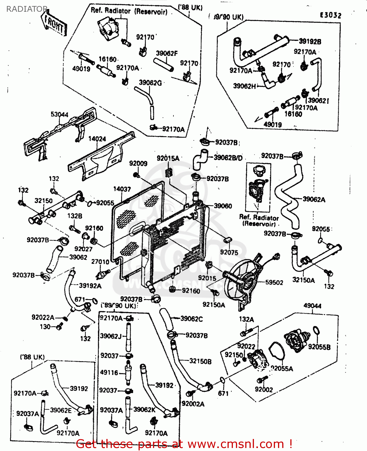 RADIATOR ZX1000B2 1989 EUROPE UK FR AR GR IT NR SD