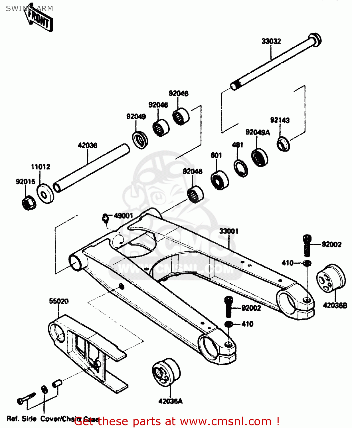 SWING ARM ZX1000B2 1989 EUROPE UK FR AR GR IT NR SD