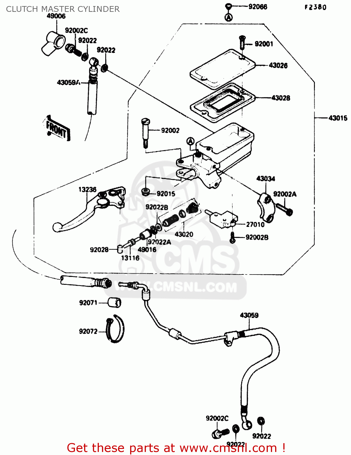 CLUTCH MASTER CYLINDER ZX1000B2 1989 EUROPE UK FR AR GR IT NR SD