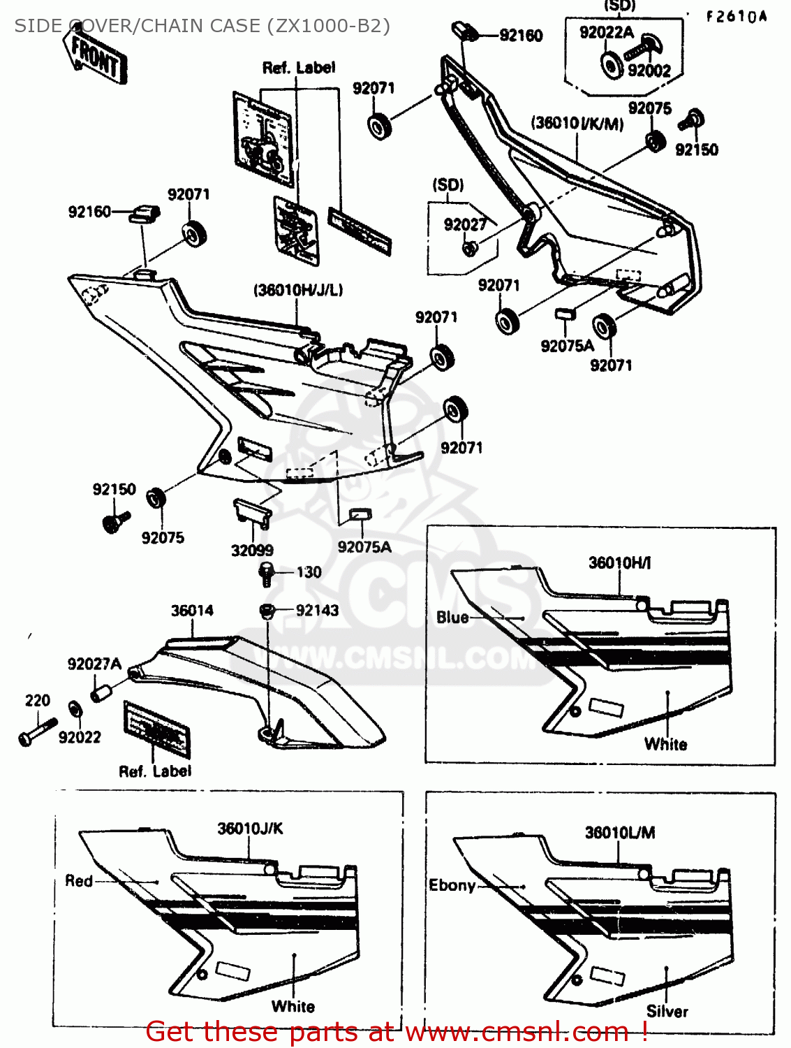 SIDE COVER/CHAIN CASE (ZX1000-B2) ZX1000B2 1989 EUROPE UK FR AR GR IT NR SD