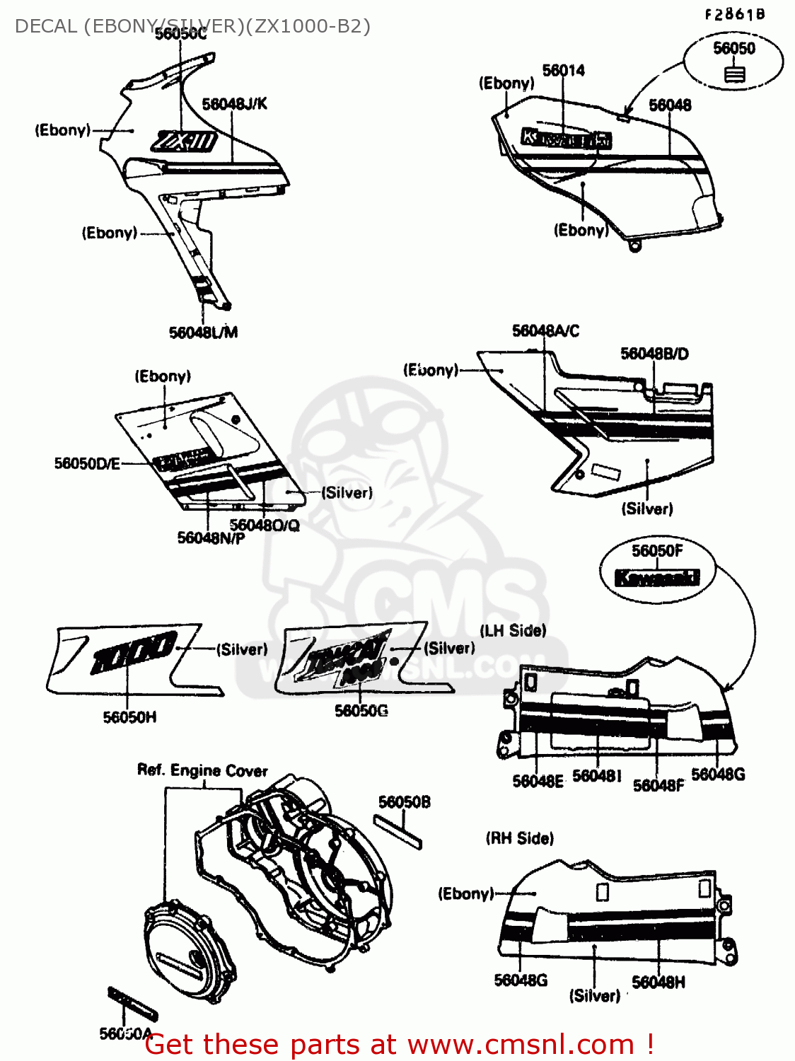 DECAL (EBONY/SILVER)(ZX1000-B2) ZX1000B2 1989 EUROPE UK FR AR GR IT NR SD