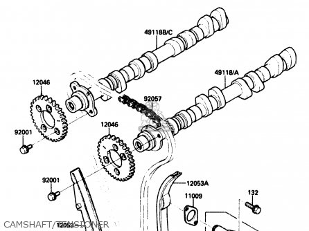 CAMSHAFT/TENSIONER - ZX1000B2 1989 EUROPE UK FR AR GR IT NR SD