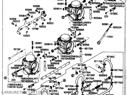 CARBURETOR (ZX1000-B2/B3) - ZX1000B2 1989 EUROPE UK FR AR GR IT NR SD