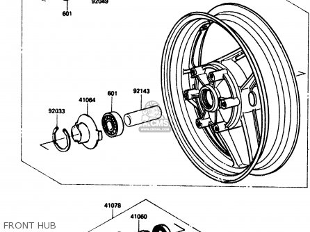 FRONT HUB - ZX1000B2 1989 EUROPE UK FR AR GR IT NR SD