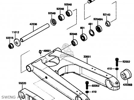 SWING ARM - ZX1000B2 1989 EUROPE UK FR AR GR IT NR SD