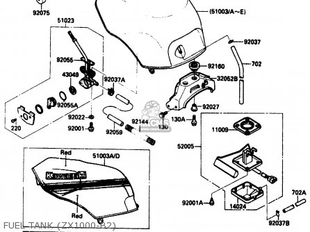 FUEL TANK (ZX1000-B2) - ZX1000B2 1989 EUROPE UK FR AR GR IT NR SD