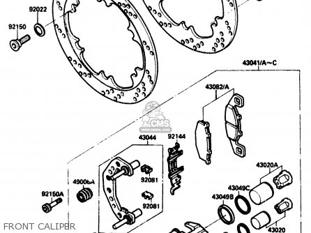 FRONT CALIPER - ZX1000B2 1989 EUROPE UK FR AR GR IT NR SD