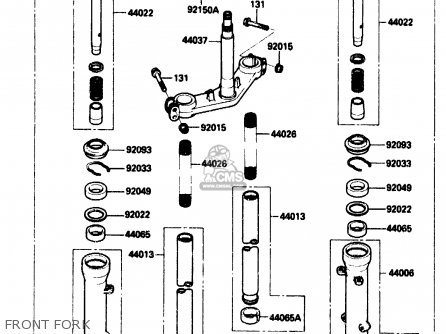 FRONT FORK - ZX1000B2 1989 EUROPE UK FR AR GR IT NR SD