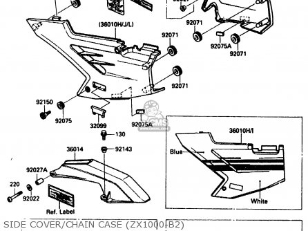SIDE COVER/CHAIN CASE (ZX1000-B2) - ZX1000B2 1989 EUROPE UK FR AR GR IT NR SD