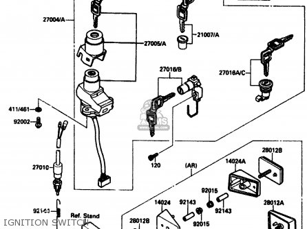 IGNITION SWITCH - ZX1000B2 1989 EUROPE UK FR AR GR IT NR SD