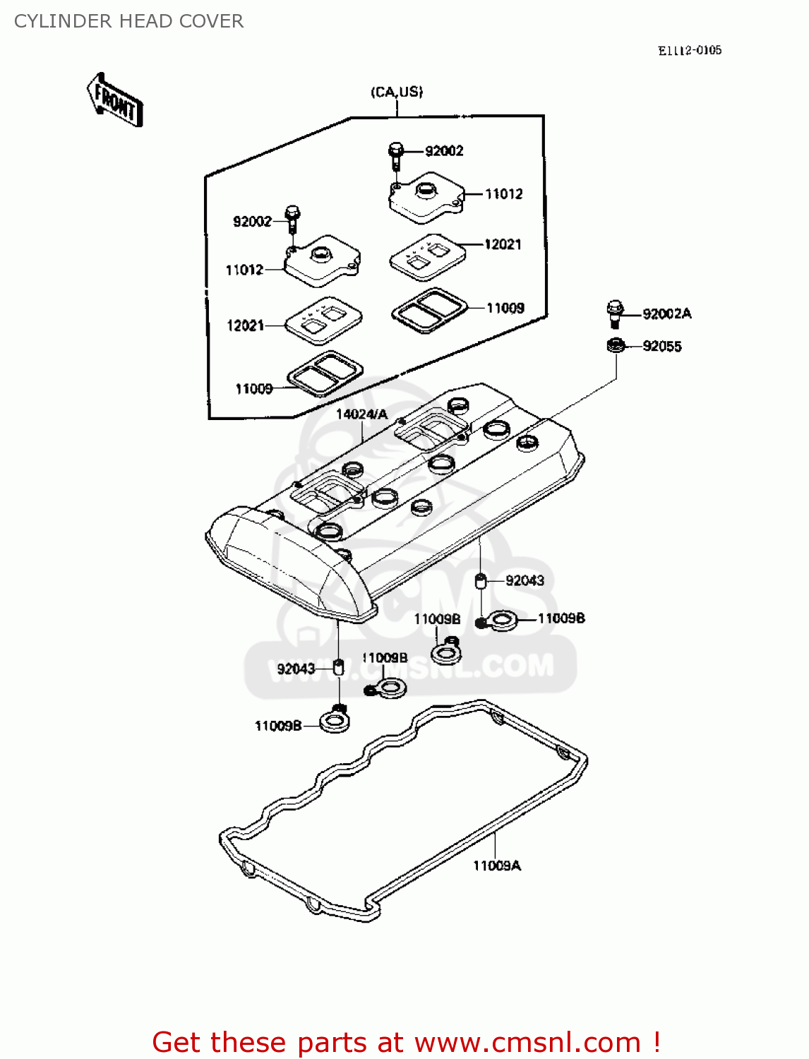 CYLINDER HEAD COVER ZX1000B2 ZX10 1989 USA CALIFORNIA CANADA