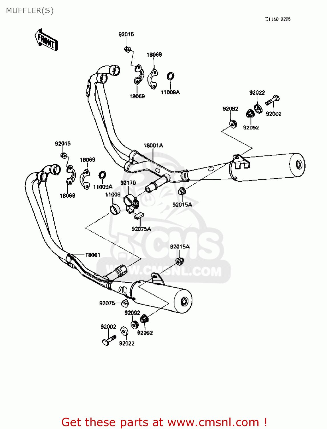 MUFFLER(S) ZX1000B2 ZX10 1989 USA CALIFORNIA CANADA