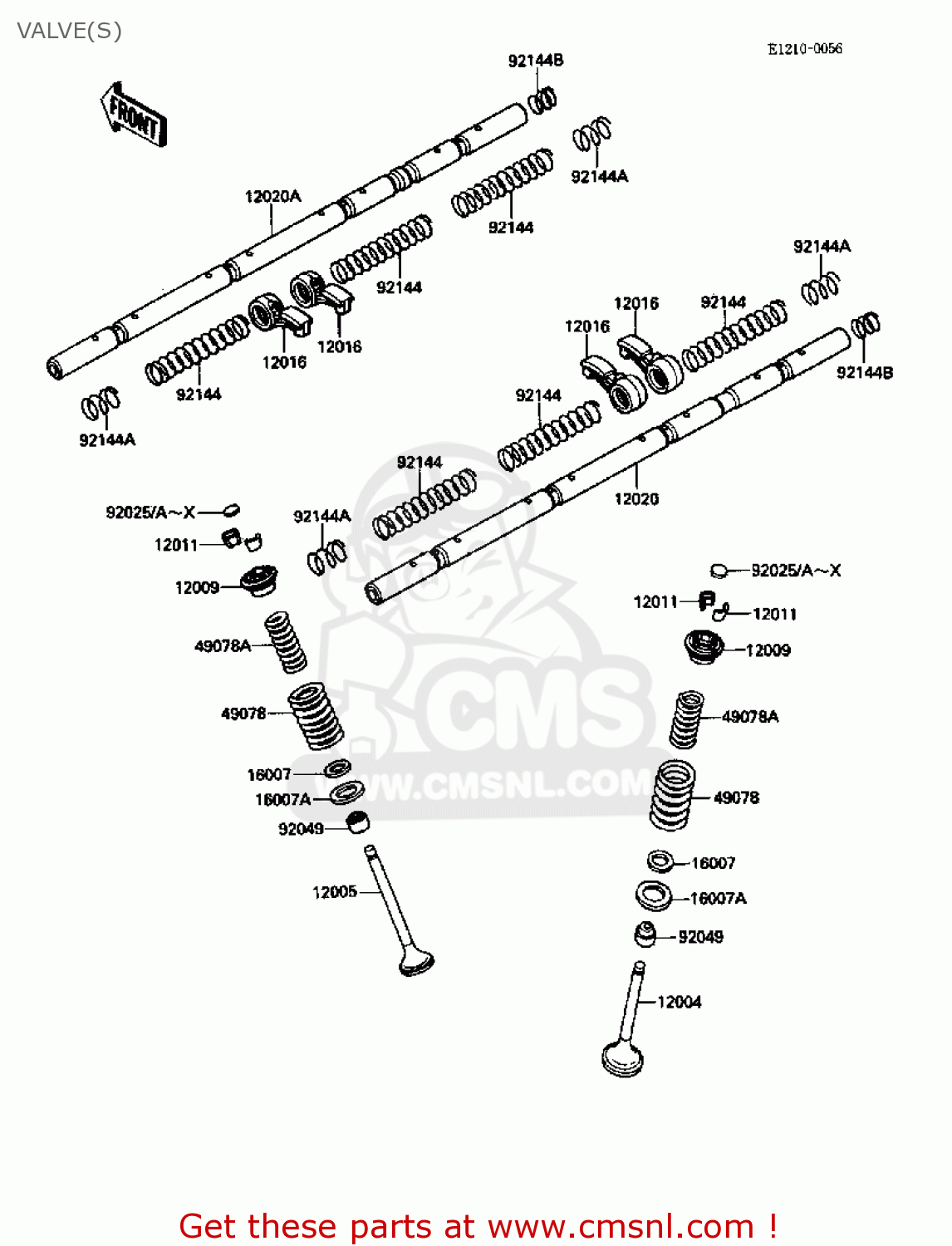 VALVE(S) ZX1000B2 ZX10 1989 USA CALIFORNIA CANADA