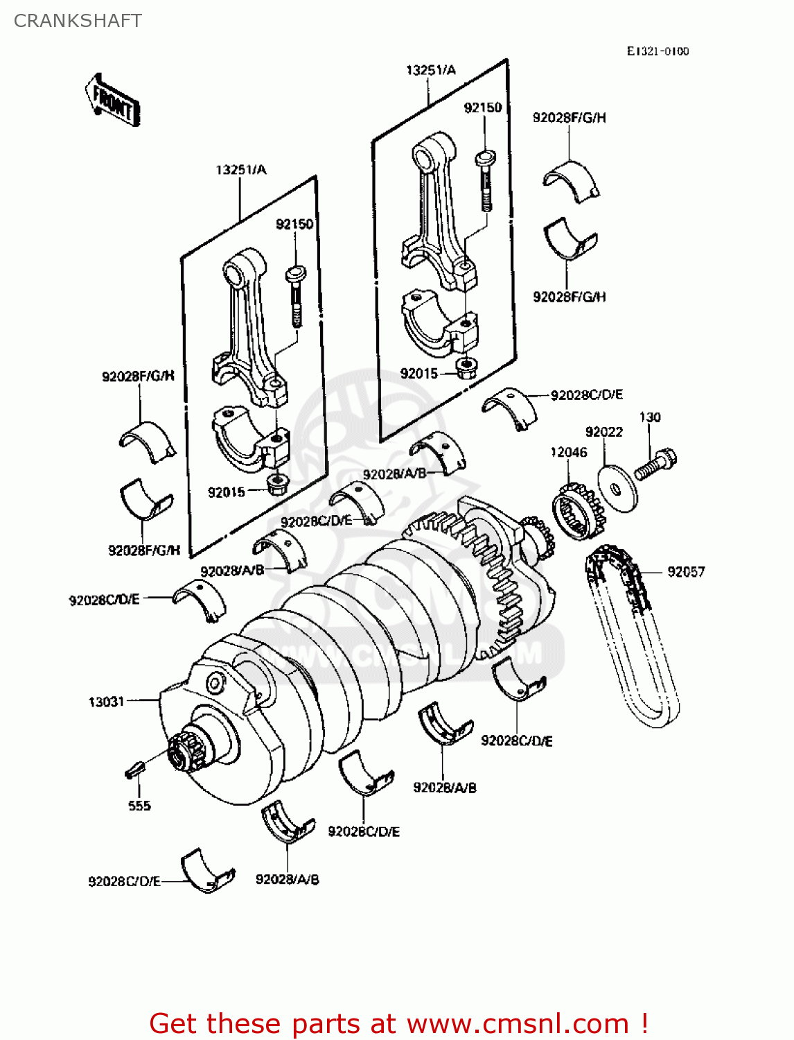CRANKSHAFT ZX1000B2 ZX10 1989 USA CALIFORNIA CANADA