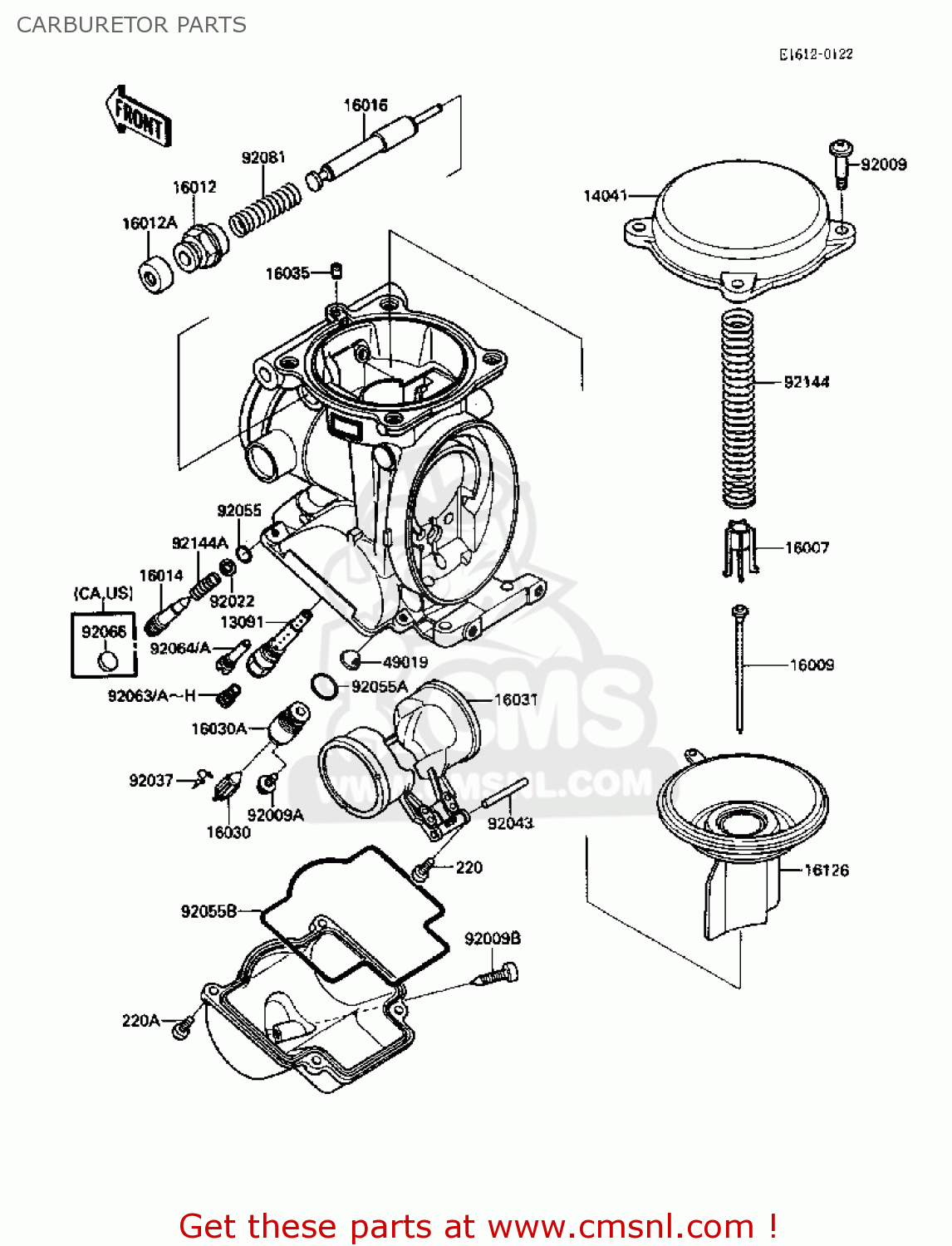 CARBURETOR PARTS ZX1000B2 ZX10 1989 USA CALIFORNIA CANADA