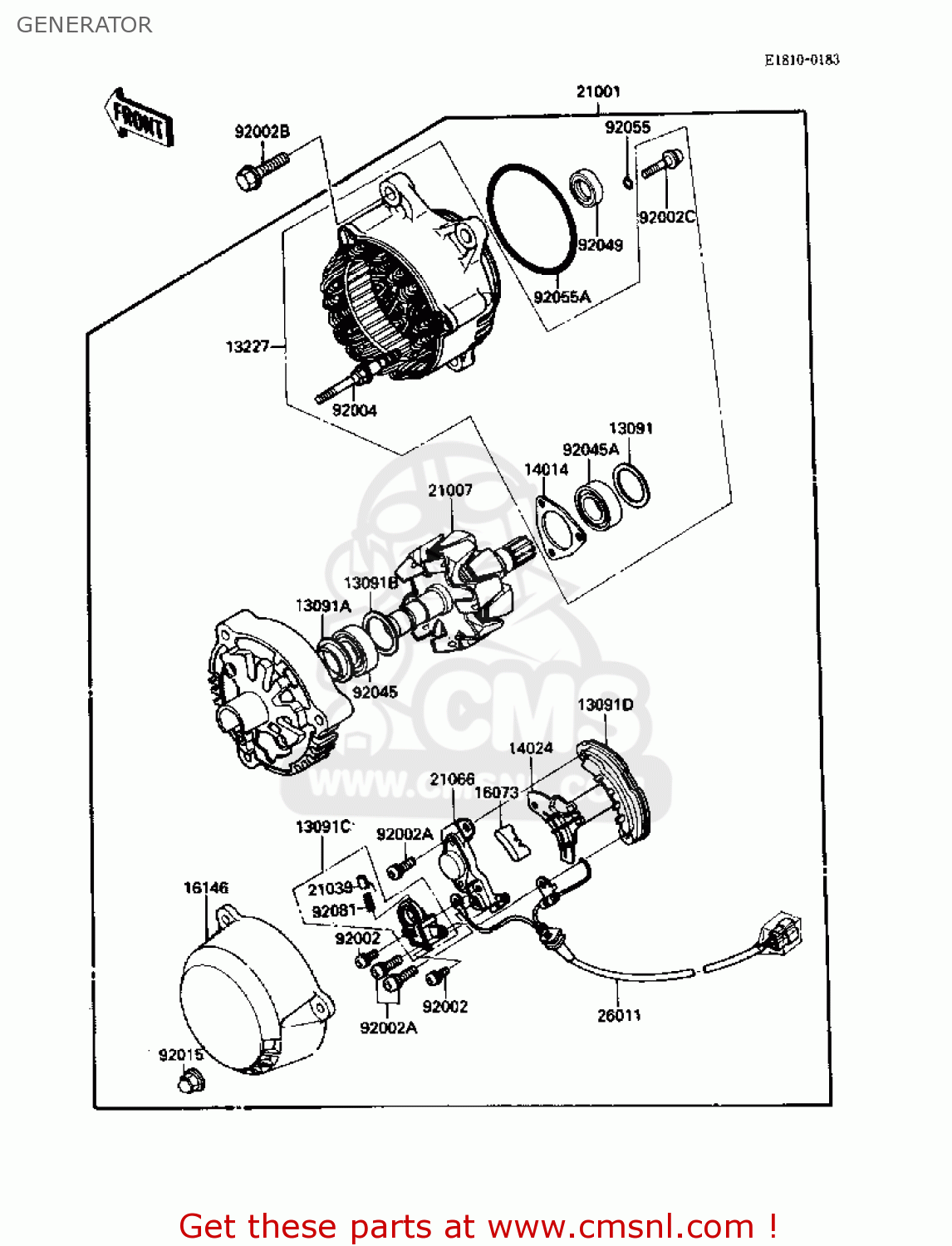GENERATOR ZX1000B2 ZX10 1989 USA CALIFORNIA CANADA
