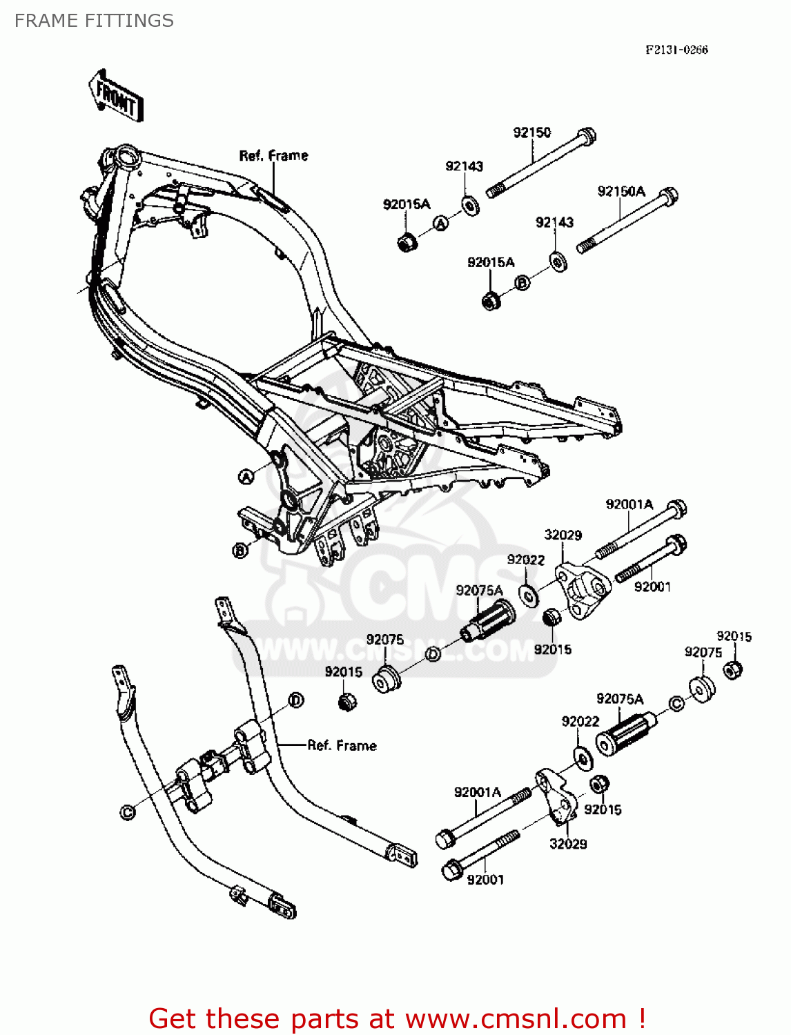 FRAME FITTINGS ZX1000B2 ZX10 1989 USA CALIFORNIA CANADA