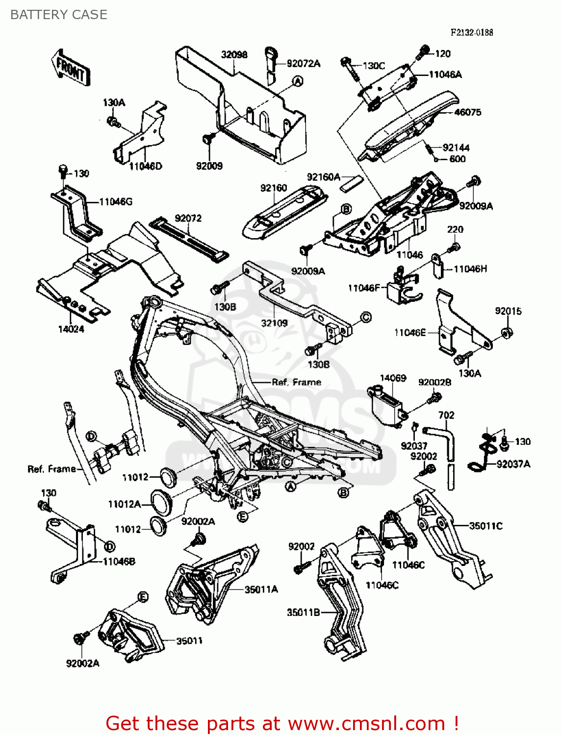 BATTERY CASE ZX1000B2 ZX10 1989 USA CALIFORNIA CANADA