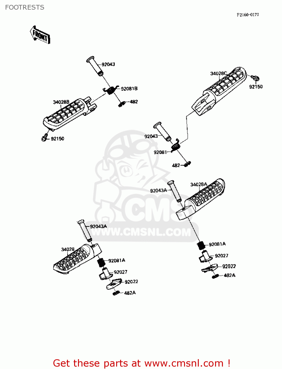 FOOTRESTS ZX1000B2 ZX10 1989 USA CALIFORNIA CANADA