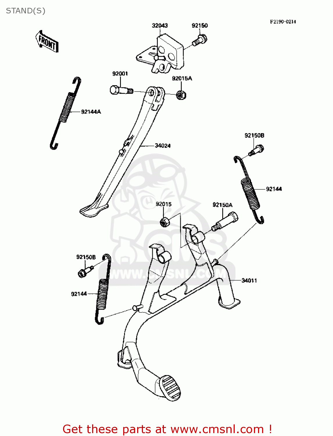 STAND(S) ZX1000B2 ZX10 1989 USA CALIFORNIA CANADA