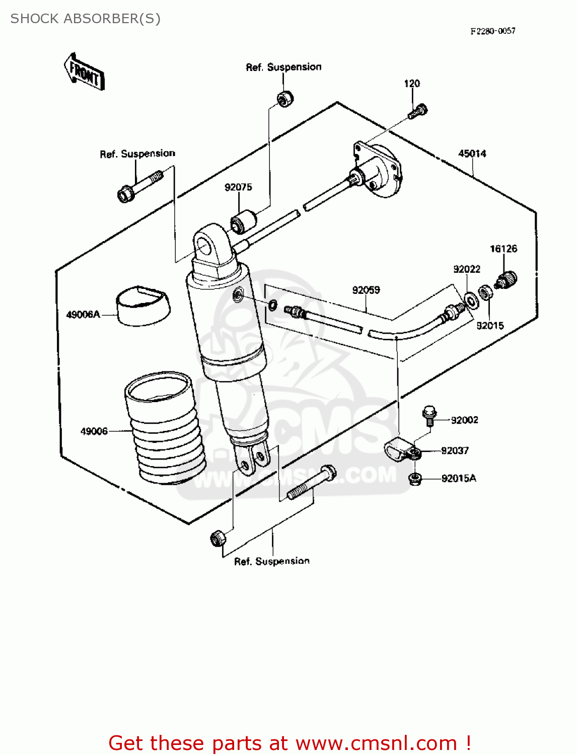 SHOCK ABSORBER(S) ZX1000B2 ZX10 1989 USA CALIFORNIA CANADA