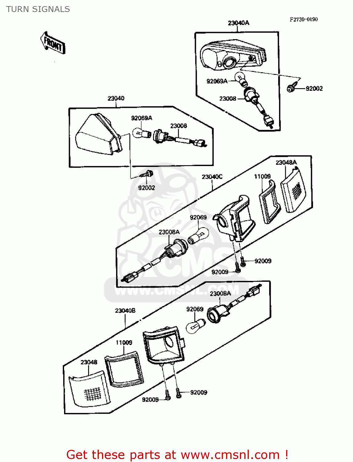 TURN SIGNALS ZX1000B2 ZX10 1989 USA CALIFORNIA CANADA