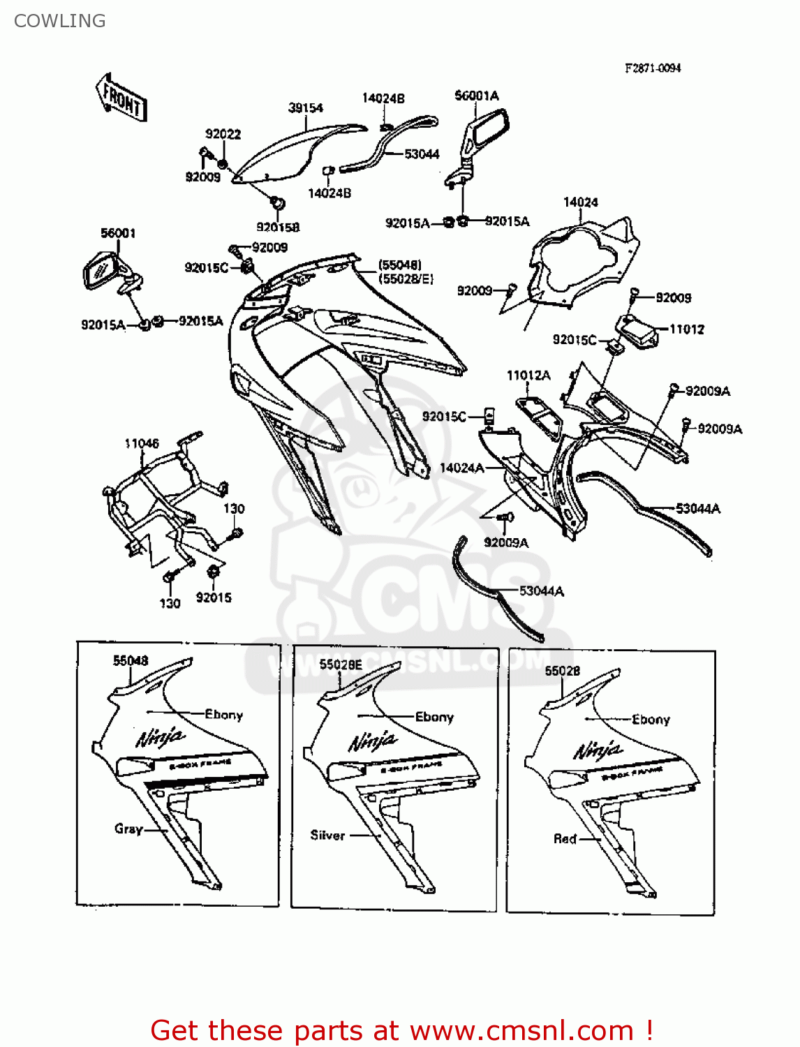 COWLING ZX1000B2 ZX10 1989 USA CALIFORNIA CANADA
