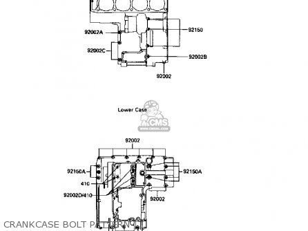 CRANKCASE BOLT PATTERN - ZX1000B2 ZX10 1989 USA CALIFORNIA CANADA