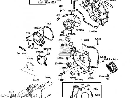 ENGINE COVER(S) - ZX1000B2 ZX10 1989 USA CALIFORNIA CANADA
