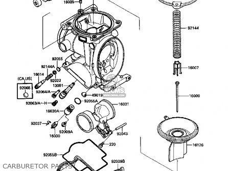CARBURETOR PARTS - ZX1000B2 ZX10 1989 USA CALIFORNIA CANADA