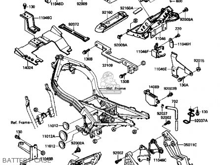 BATTERY CASE - ZX1000B2 ZX10 1989 USA CALIFORNIA CANADA