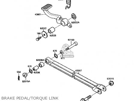 BRAKE PEDAL/TORQUE LINK - ZX1000B2 ZX10 1989 USA CALIFORNIA CANADA