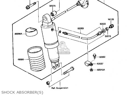 SHOCK ABSORBER(S) - ZX1000B2 ZX10 1989 USA CALIFORNIA CANADA