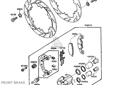 FRONT BRAKE - ZX1000B2 ZX10 1989 USA CALIFORNIA CANADA