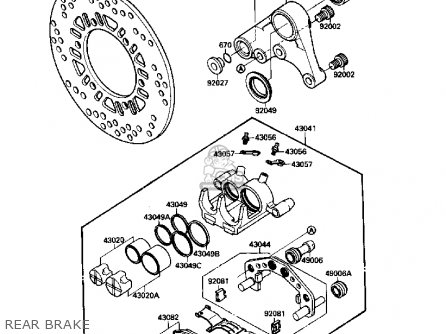 REAR BRAKE - ZX1000B2 ZX10 1989 USA CALIFORNIA CANADA