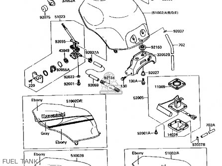 FUEL TANK - ZX1000B2 ZX10 1989 USA CALIFORNIA CANADA