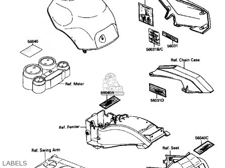 LABELS - ZX1000B2 ZX10 1989 USA CALIFORNIA CANADA