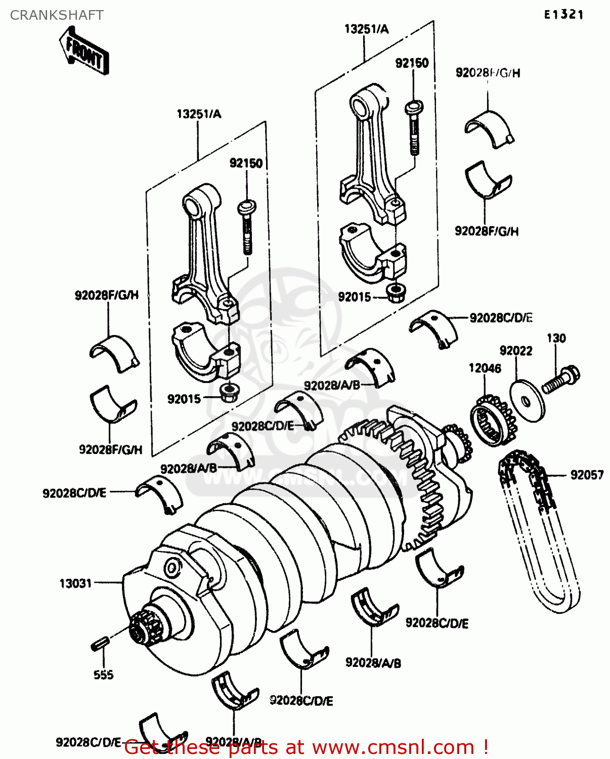 CRANKSHAFT ZX1000B3 1990 EUROPE UK GR NR SD