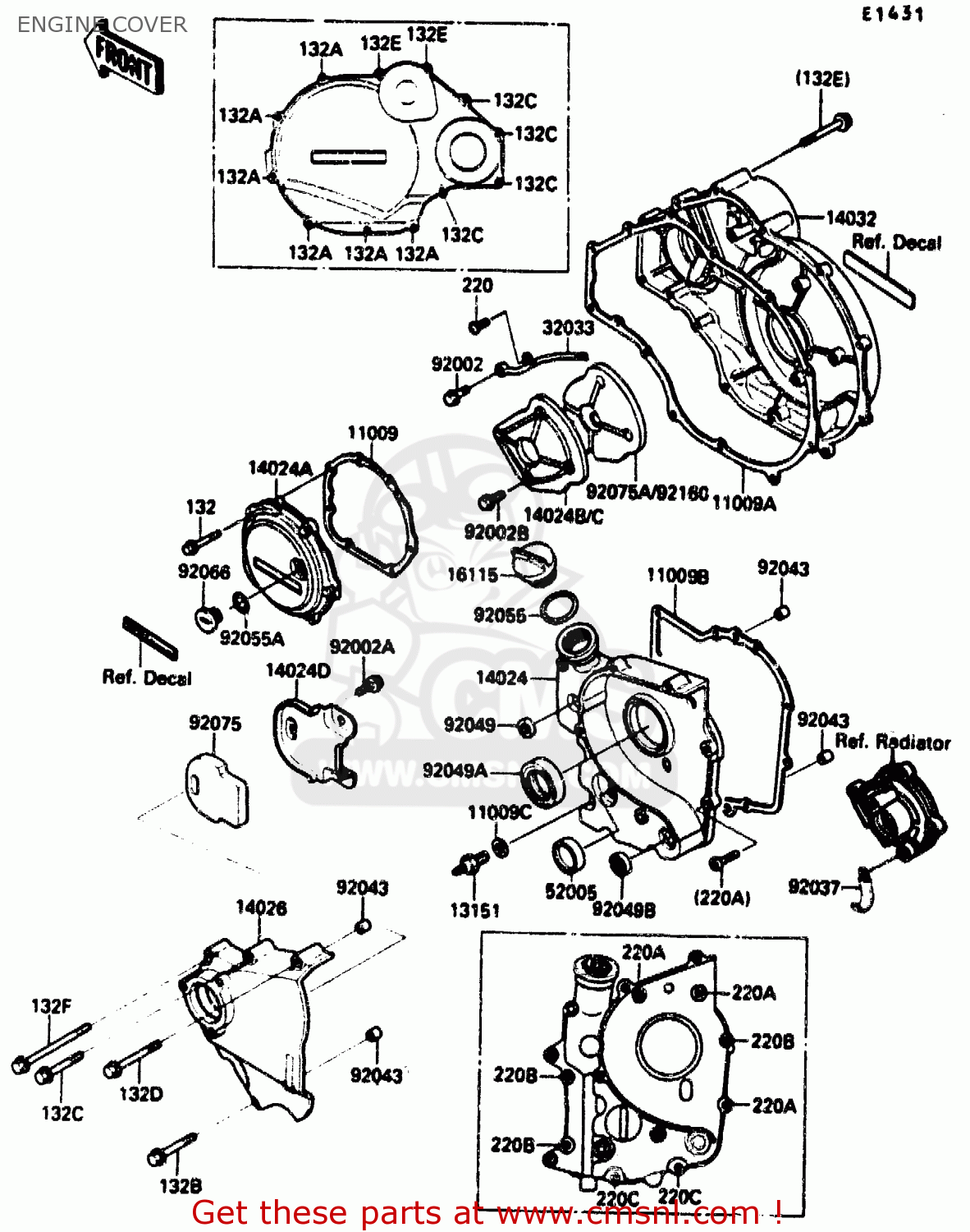 ENGINE COVER ZX1000B3 1990 EUROPE UK GR NR SD