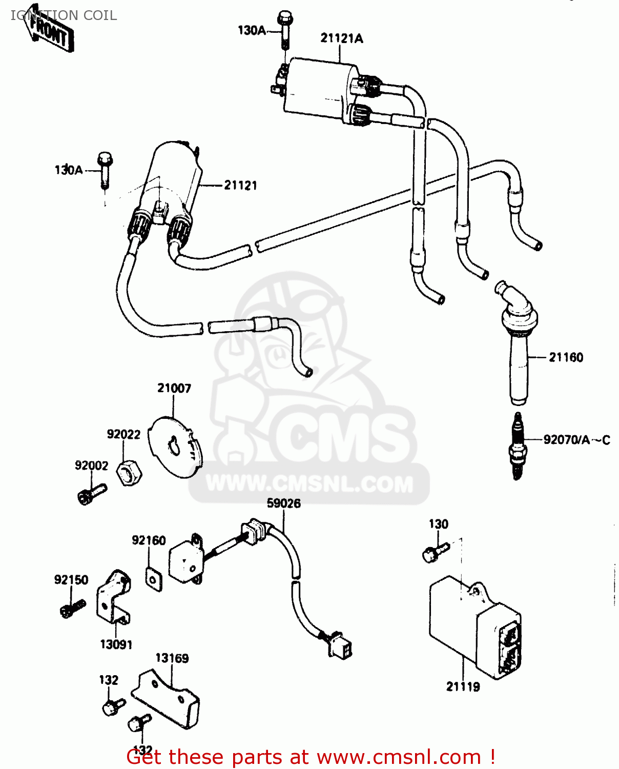 IGNITION COIL ZX1000B3 1990 EUROPE UK GR NR SD