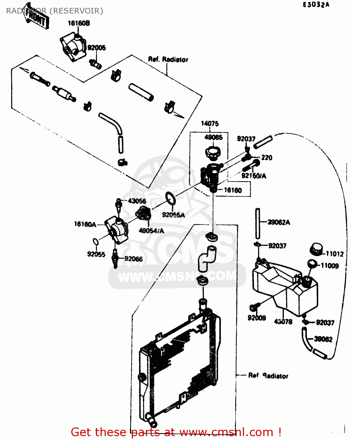 RADIATOR (RESERVOIR) ZX1000B3 1990 EUROPE UK GR NR SD
