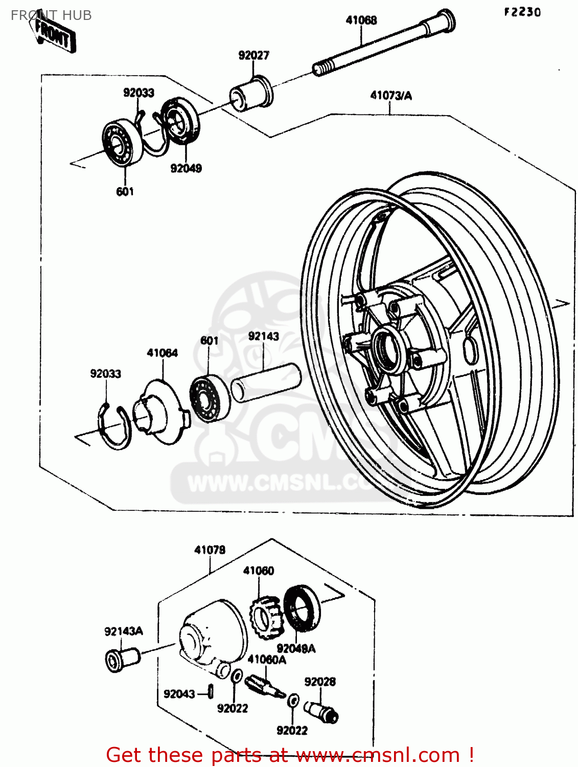 FRONT HUB ZX1000B3 1990 EUROPE UK GR NR SD
