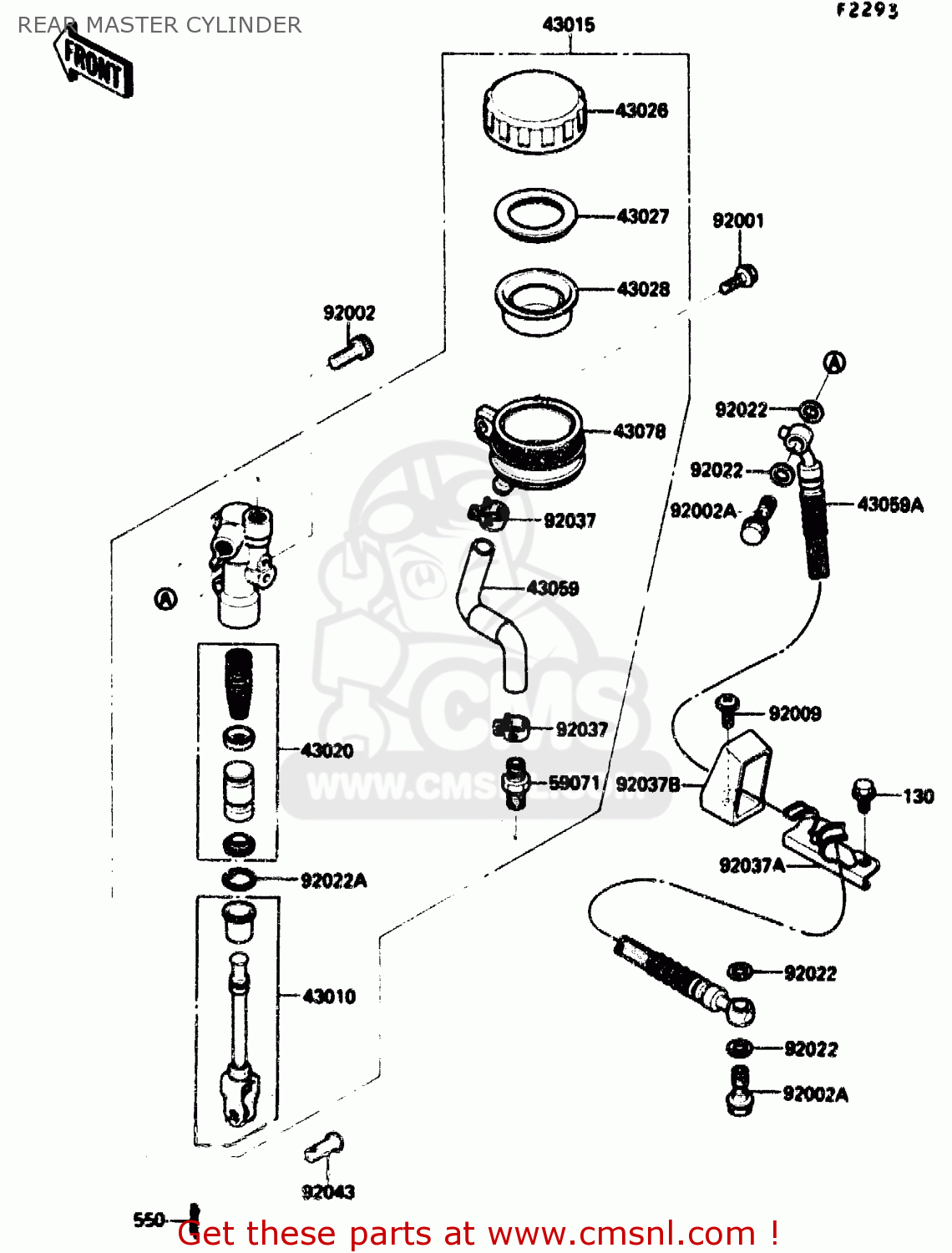 REAR MASTER CYLINDER ZX1000B3 1990 EUROPE UK GR NR SD