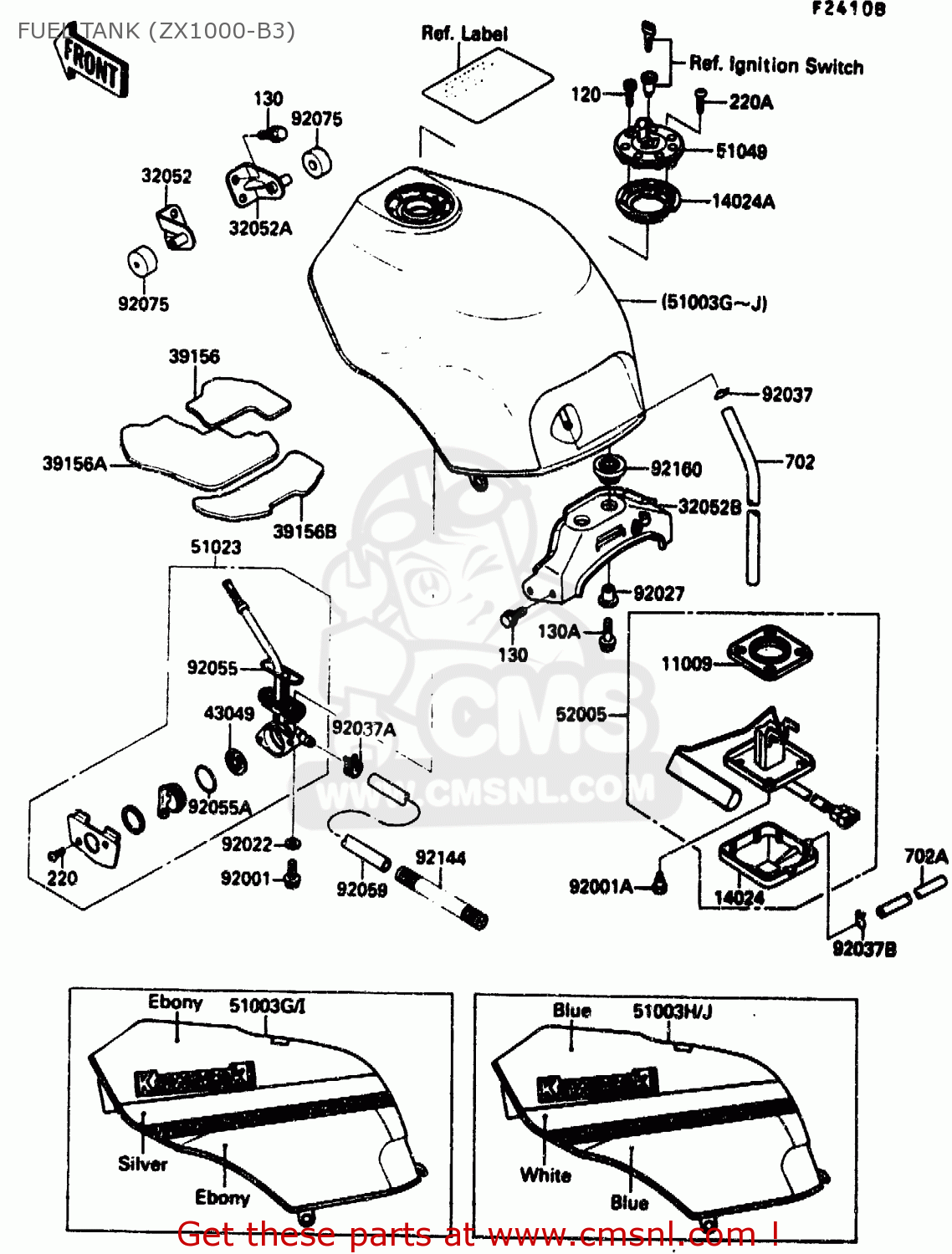 FUEL TANK (ZX1000-B3) ZX1000B3 1990 EUROPE UK GR NR SD