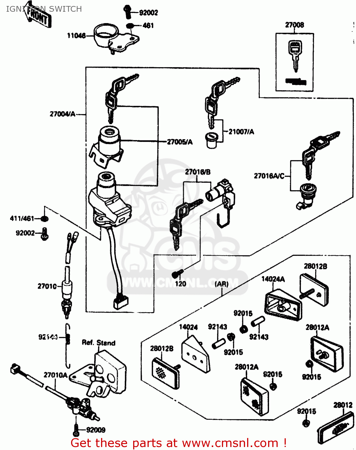 IGNITION SWITCH ZX1000B3 1990 EUROPE UK GR NR SD