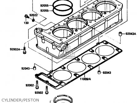 CYLINDER/PISTON - ZX1000B3 1990 EUROPE UK GR NR SD