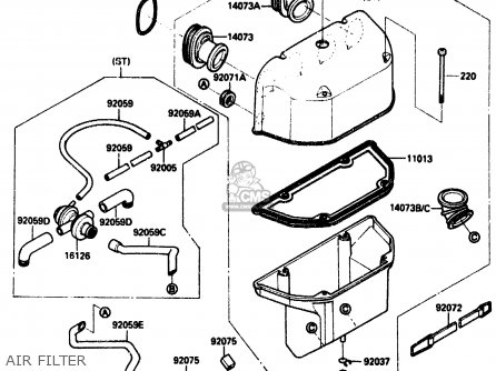 AIR FILTER - ZX1000B3 1990 EUROPE UK GR NR SD