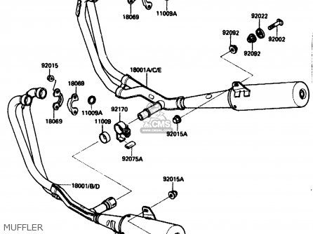 MUFFLER - ZX1000B3 1990 EUROPE UK GR NR SD